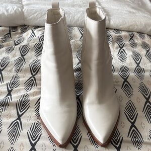 Marc Fisher Cream Ankle Booties